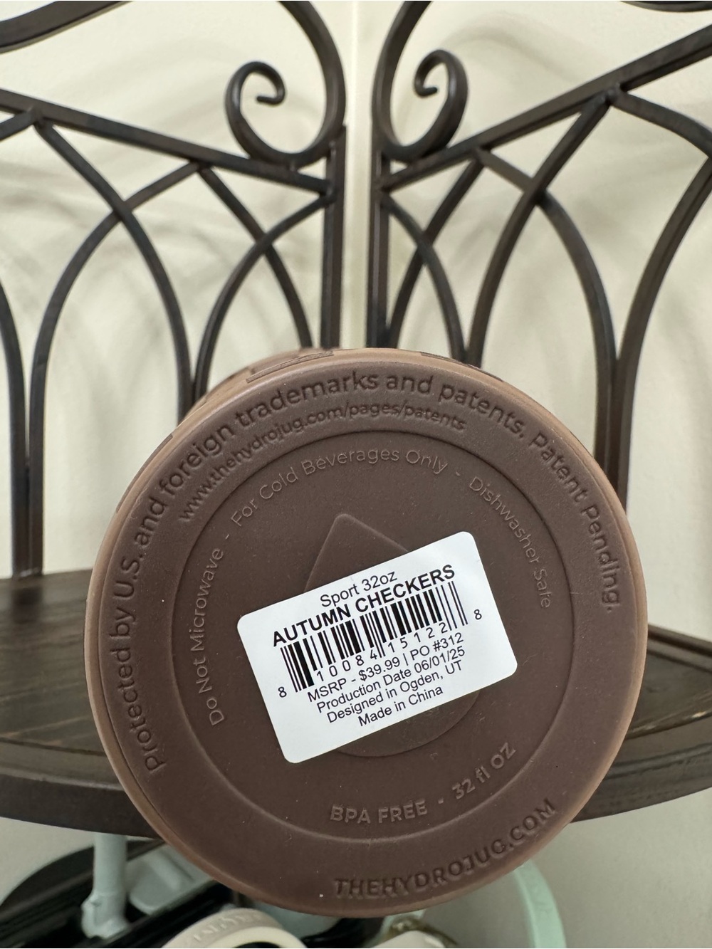 NWT HydroJug Autumn Checkered 32oz Sport Tumbler - Picture 6 of 6
